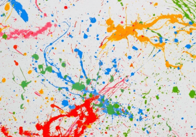 abstract colourful paint splatter wall art